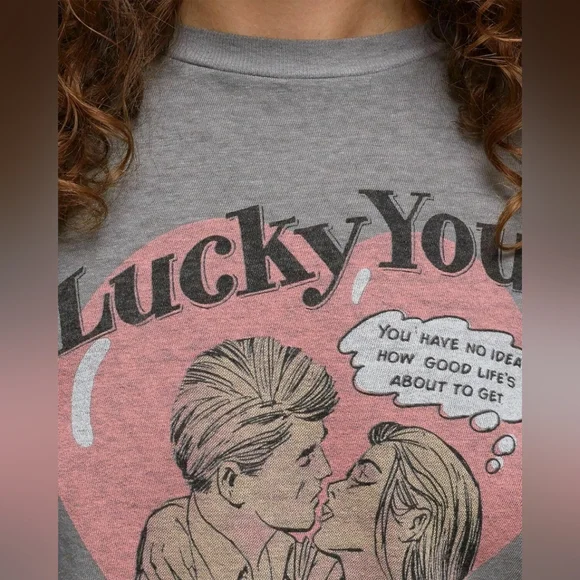 Re/Done Lucky You Classic Tee/Grey Haze - Picture 1 of 7